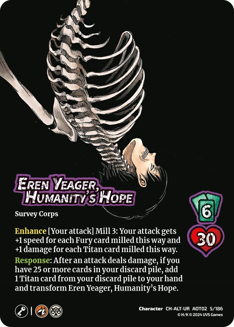 Eren Yeager Humanity’s Hope // Eren Attack Titan Advancing (Alternate Art) (5) [AOT02] - UniVersus Single