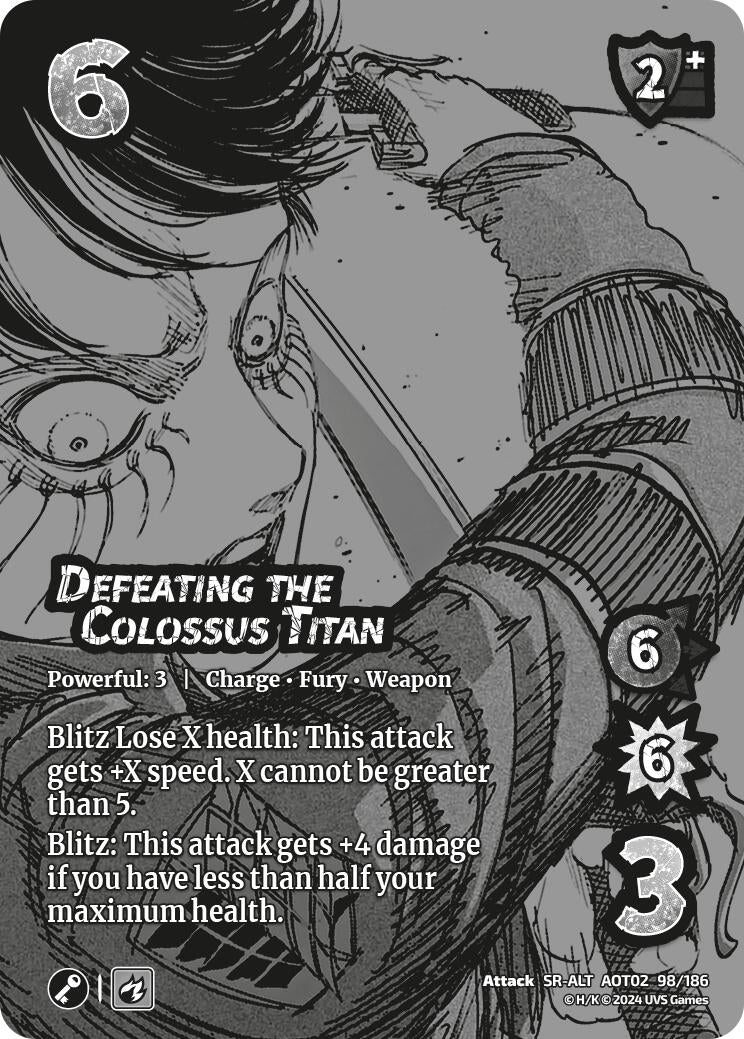 Defeating the Colossus Titan (Alternate Art) (98) [AOT02] - UniVersus Single