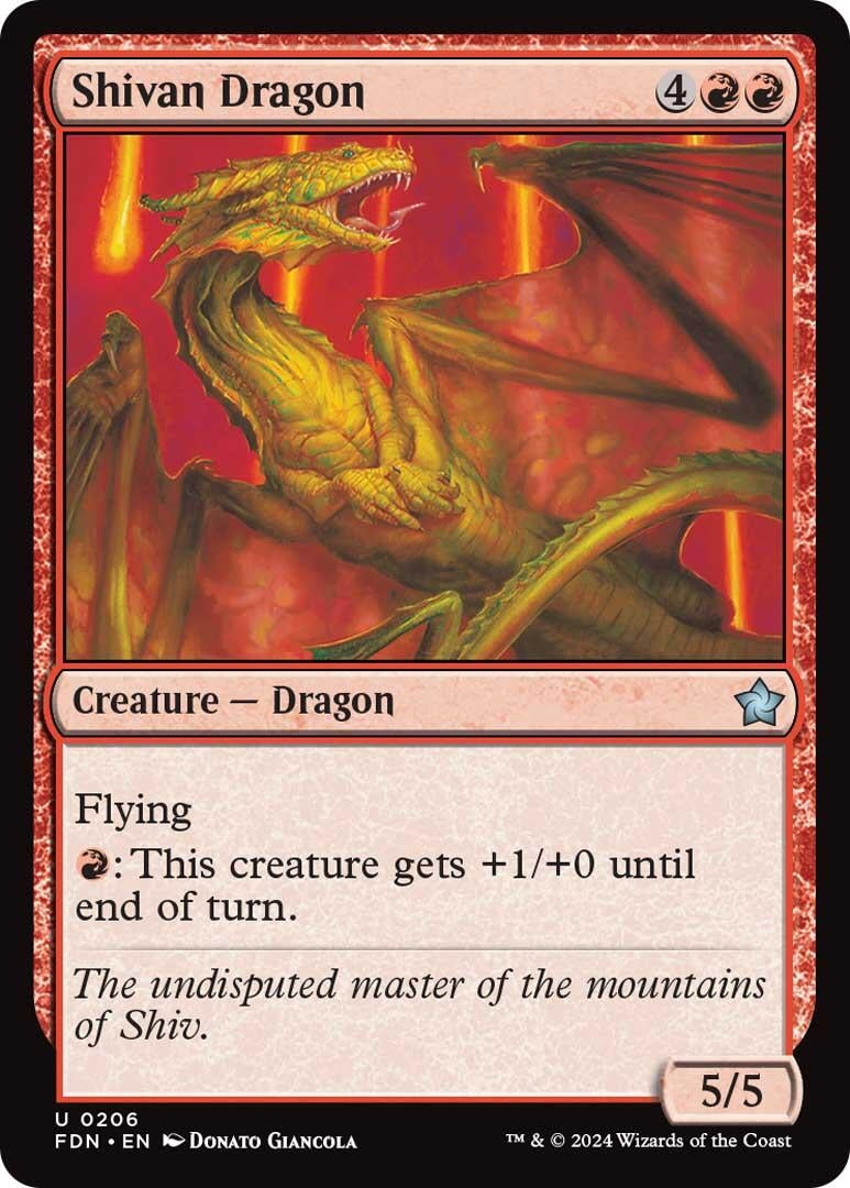 Shivan Dragon (206) [FDN] - MTG Single