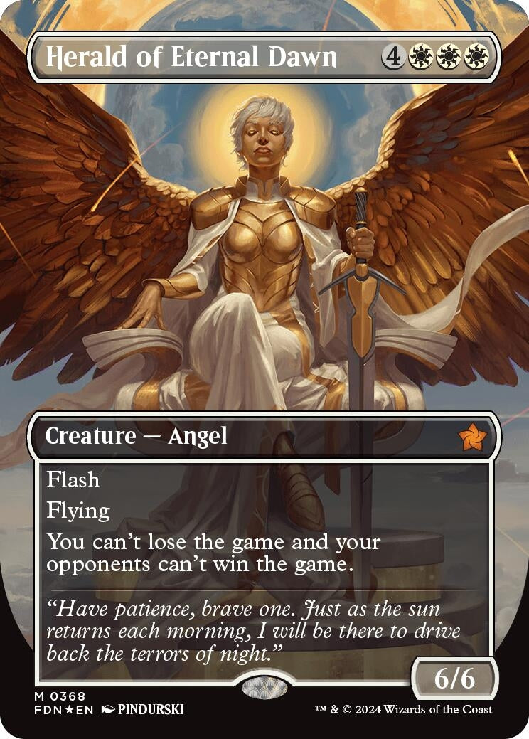 Herald of Eternal Dawn (Borderless) (Mana Foil) (368) [FDN] - MTG Single