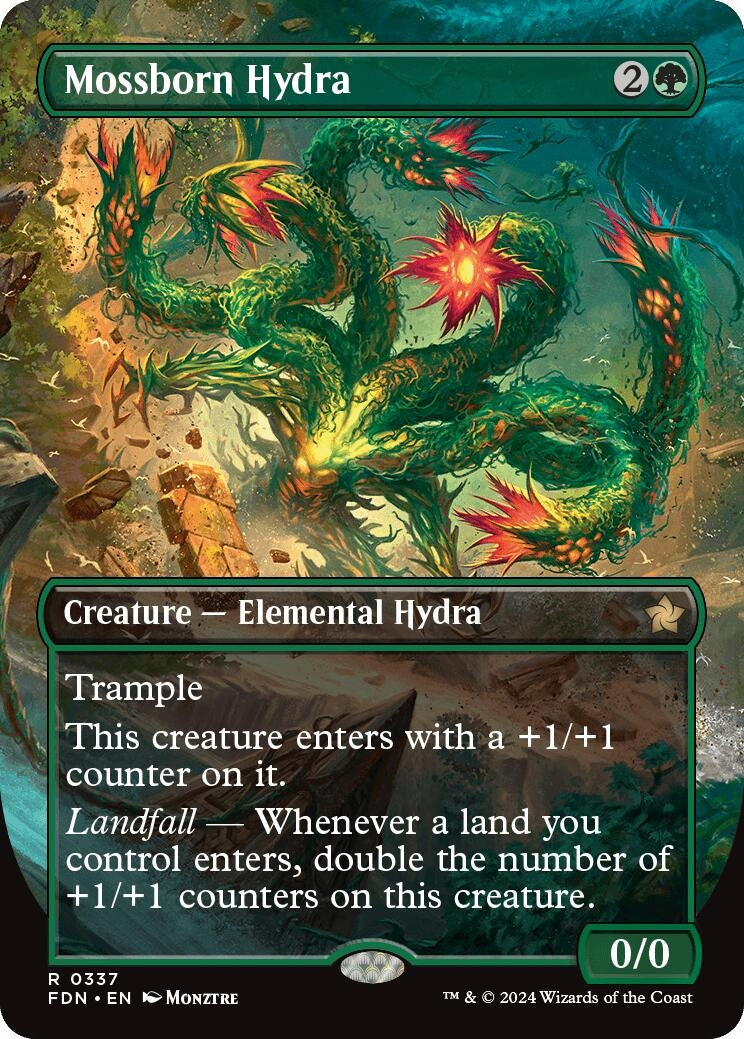 Mossborn Hydra (Borderless) (337) [FDN] - MTG Single
