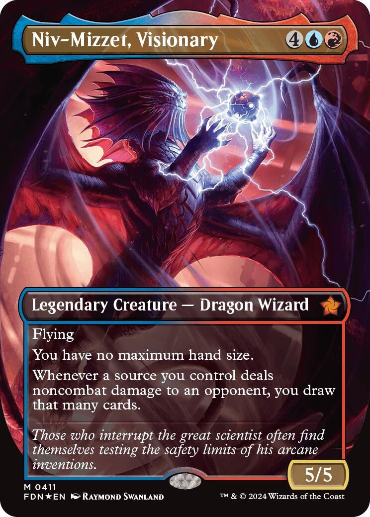 Niv-Mizzet Visionary (Borderless) (Mana Foil) (411) [FDN] - MTG Single