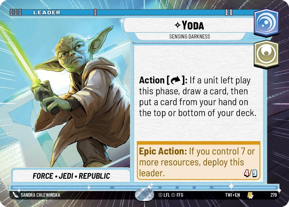 Yoda - Sensing Darkness (Hyperspace) (279) [Twilight of the Republic] - Star Wars: Unlimited Single