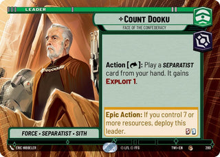 Count Dooku - Face of the Confederacy (Hyperspace) (280) (TOR) - Star Wars: Unlimited Single