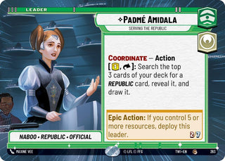Padme Amidala - Serving the Republic (Hyperspace) (283) (TOR) - Star Wars: Unlimited Single