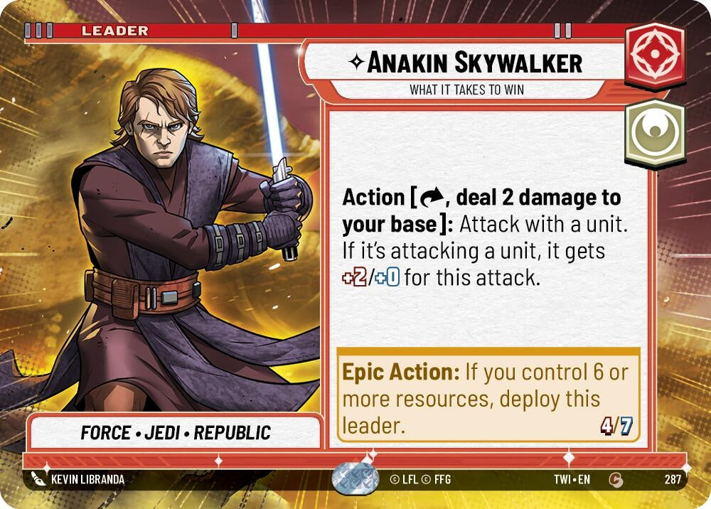 Anakin Skywalker - What it Takes to Win (Hyperspace) (287) (TOR) - Star Wars: Unlimited Single