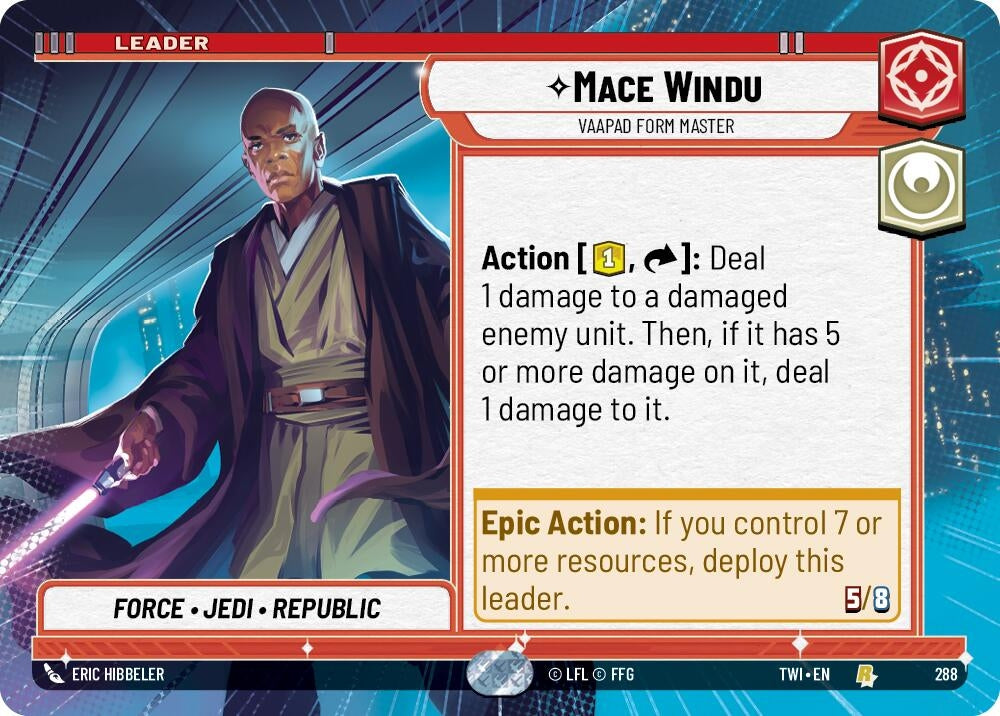Mace Windu - Vaapad Form Master (Hyperspace) (288) (TOR) - Star Wars: Unlimited Single