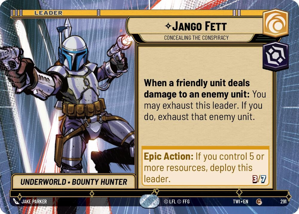 Jango Fett - Concealing the Conspiracy (Hyperspace) (291) (TOR) - Star Wars: Unlimited Single
