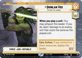 Quinlan Vos - Sticking the Landing (Hyperspace) (293) (TOR) - Star Wars: Unlimited Single