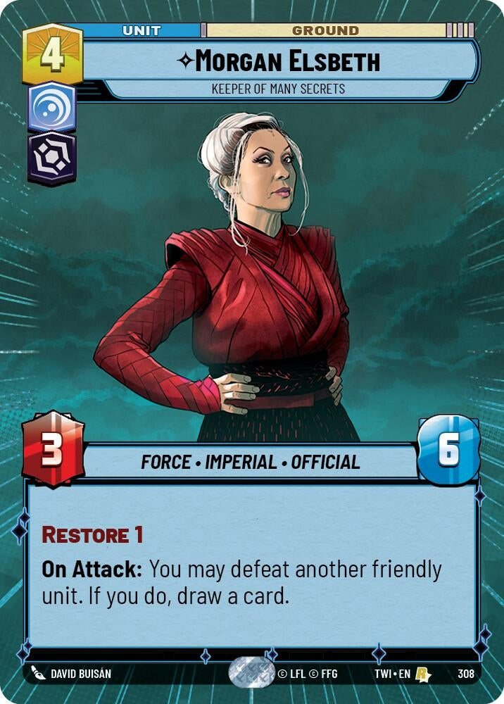 Morgan Elsbeth - Keeper of Many Secrets (Hyperspace) (308) (TOR) - Star Wars: Unlimited Single
