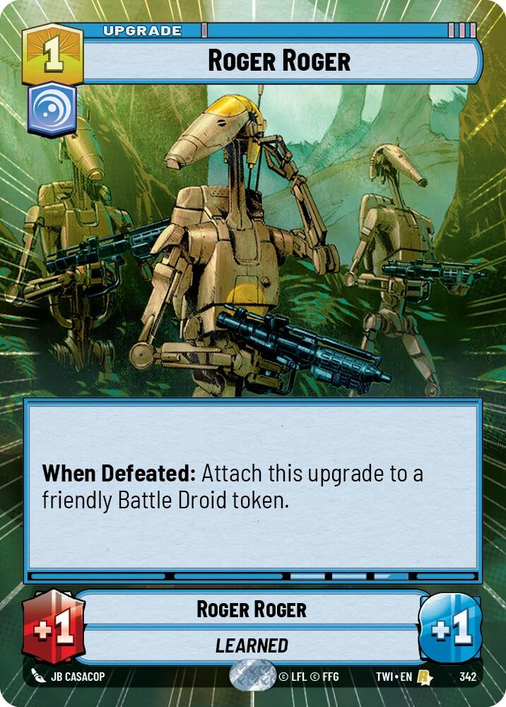 Roger Roger (Hyperspace) (342) (TOR) - Star Wars: Unlimited Single