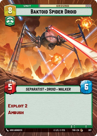 Baktoid Spider Droid (Hyperspace) (387) (TOR) - Star Wars: Unlimited Single