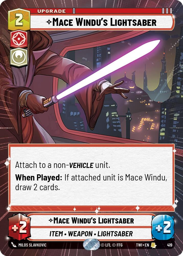 Mace Windu’s Lightsaber (Hyperspace) (419) (TOR) - Star Wars: Unlimited Single