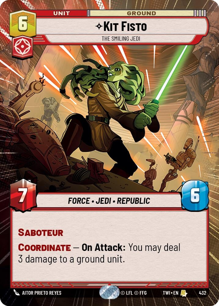 Kit Fisto - The Smiling Jedi (Hyperspace) (432) (TOR) - Star Wars: Unlimited Single