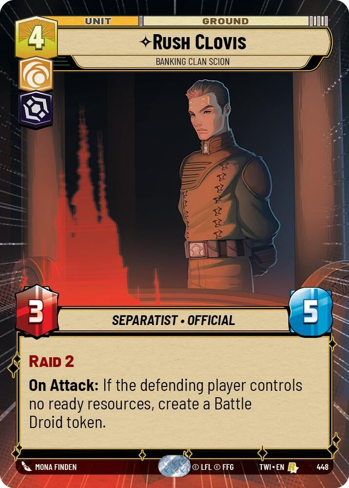 Rush Clovis - Banking Clan Scion (Hyperspace) (448) (TOR) - Star Wars: Unlimited Single