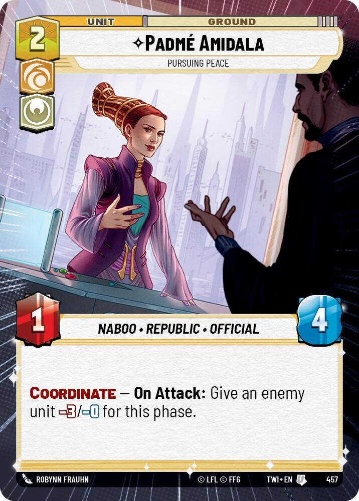 Padme Amidala - Pursuing Peace (Hyperspace) (457) (TOR) - Star Wars: Unlimited Single