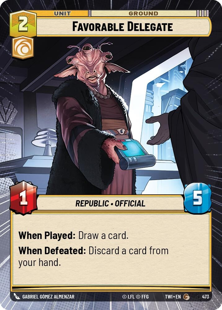 Favorable Delegate (Hyperspace) (473) (TOR) - Star Wars: Unlimited Single