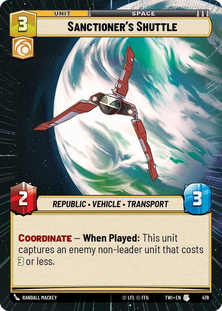Sanctioner’s Shuttle (Hyperspace) (478) (TOR) - Star Wars: Unlimited Single