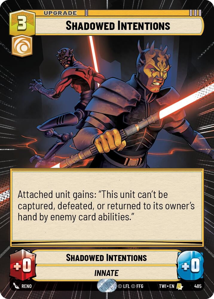 Shadowed Intentions (Hyperspace) (485) (TOR) - Star Wars: Unlimited Single