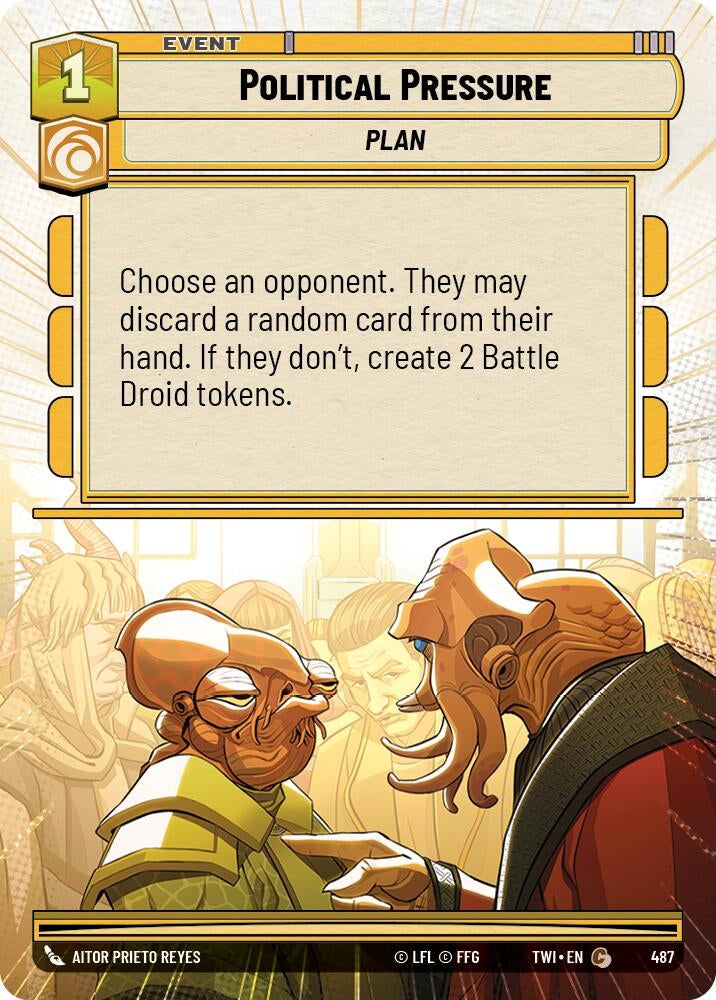 Political Pressure (Hyperspace) (487) (TOR) - Star Wars: Unlimited Single
