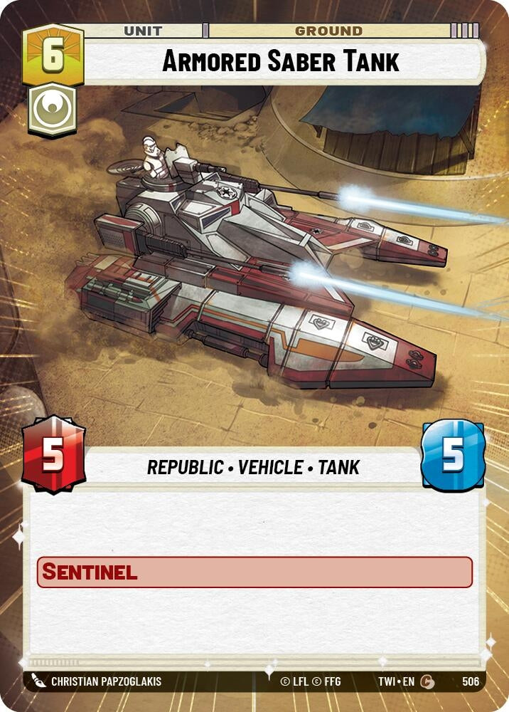Armored Saber Tank (Hyperspace) (506) (TOR) - Star Wars: Unlimited Single