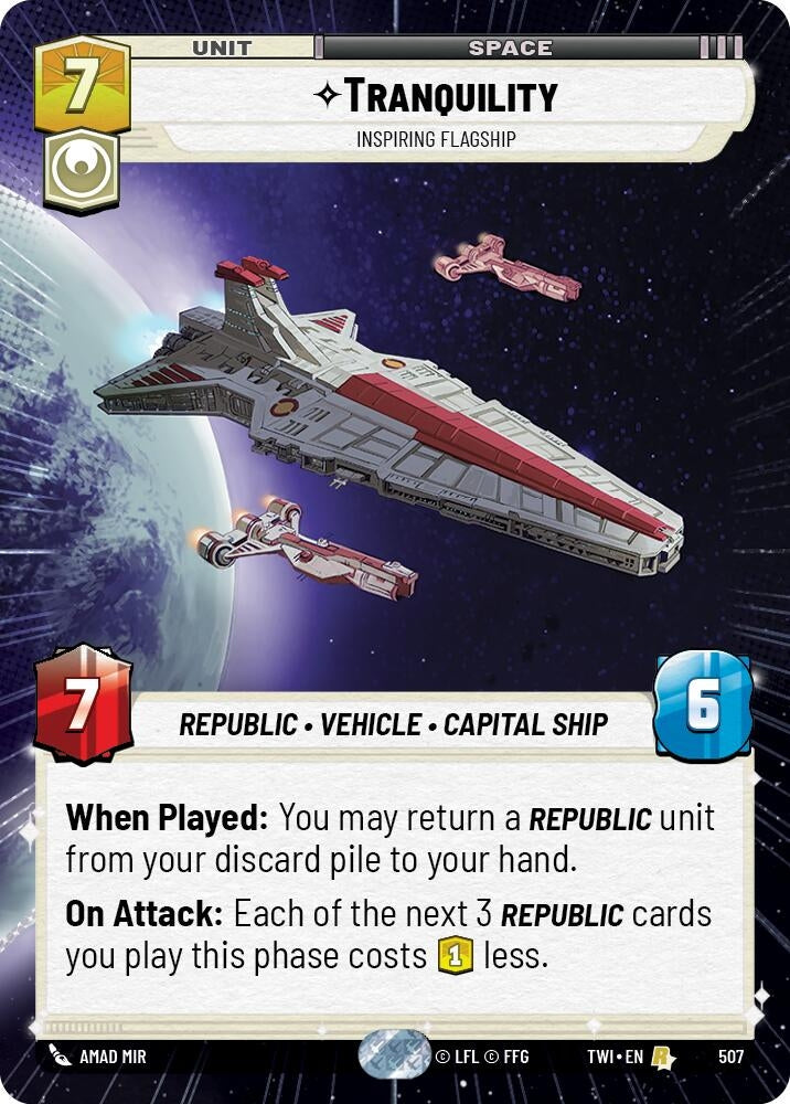 Tranquility - Inspiring Flagship (Hyperspace) (507) (TOR) - Star Wars: Unlimited Single