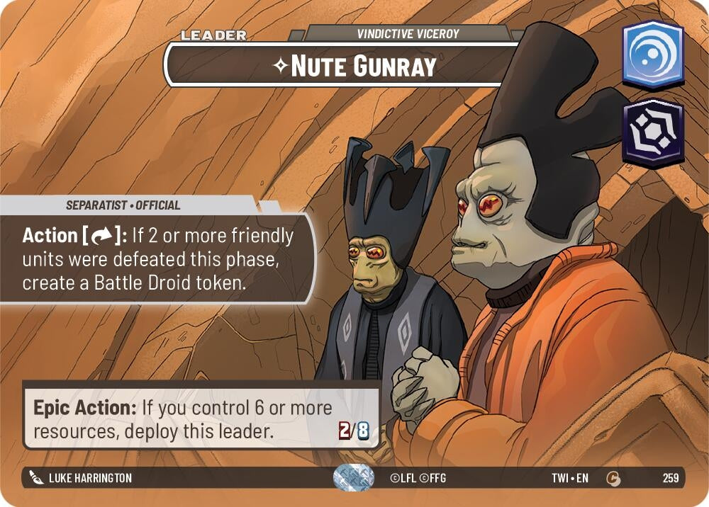 Nute Gunray - Vindictive Viceroy (Showcase) (259) (TOR) - Star Wars: Unlimited Single