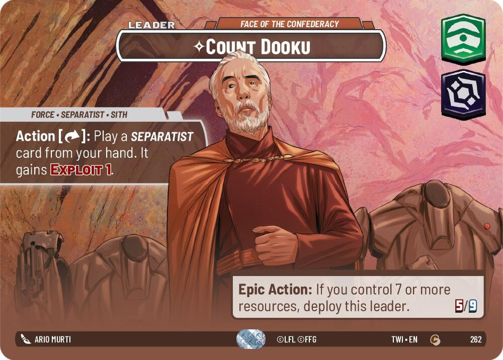 Count Dooku - Face of the Confederacy (Showcase) (262) (TOR) - Star Wars: Unlimited Single