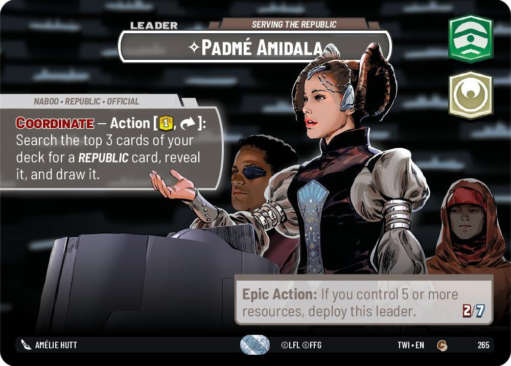 Padme Amidala - Serving the Republic (Showcase) (265) (TOR) - Star Wars: Unlimited Single