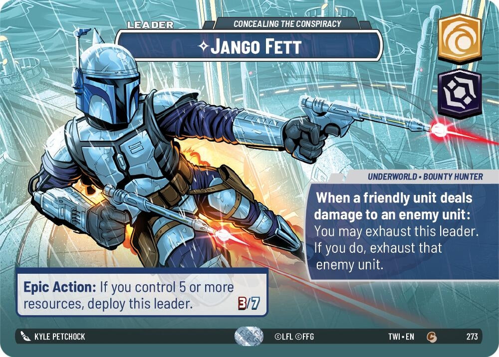 Jango Fett - Concealing the Conspiracy (Showcase) (273) (TOR) - Star Wars: Unlimited Single