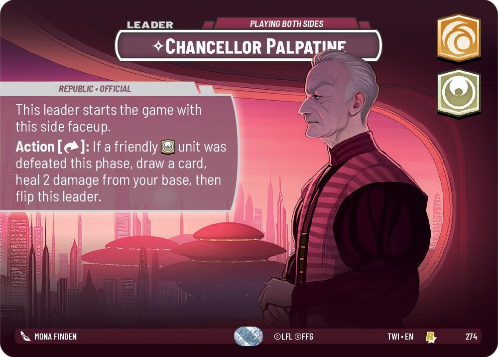 Chancellor Palpatine - Playing Both Sides (Showcase) (274) (TOR) - Star Wars: Unlimited Single
