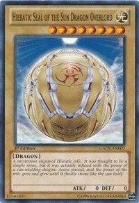 Hieratic Seal of the Sun Dragon Overlord (2) (GAOV) - YuGiOh Single
