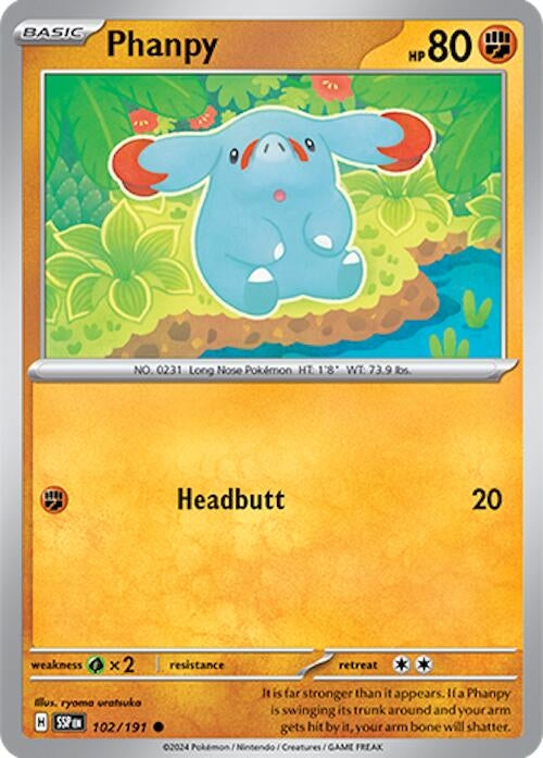Phanpy - 102/191 (102/191) [SV08: Surging Sparks] - Pokemon Single
