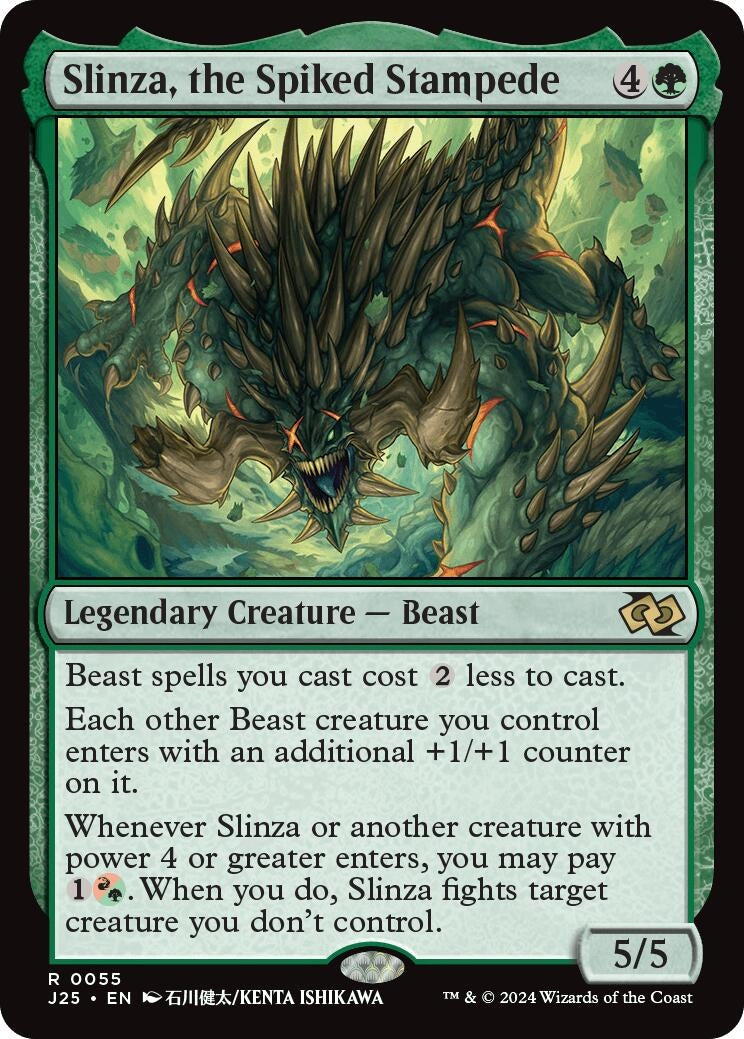 Slinza the Spiked Stampede (55) [J25] - MTG Single