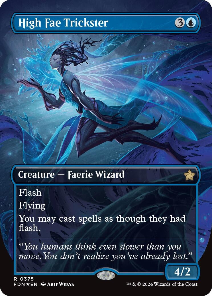 High Fae Trickster (Borderless) (Mana Foil) (375) [FDN] - MTG Single