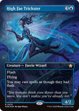 High Fae Trickster (Borderless) (Mana Foil) (375) [FDN] - MTG Single
