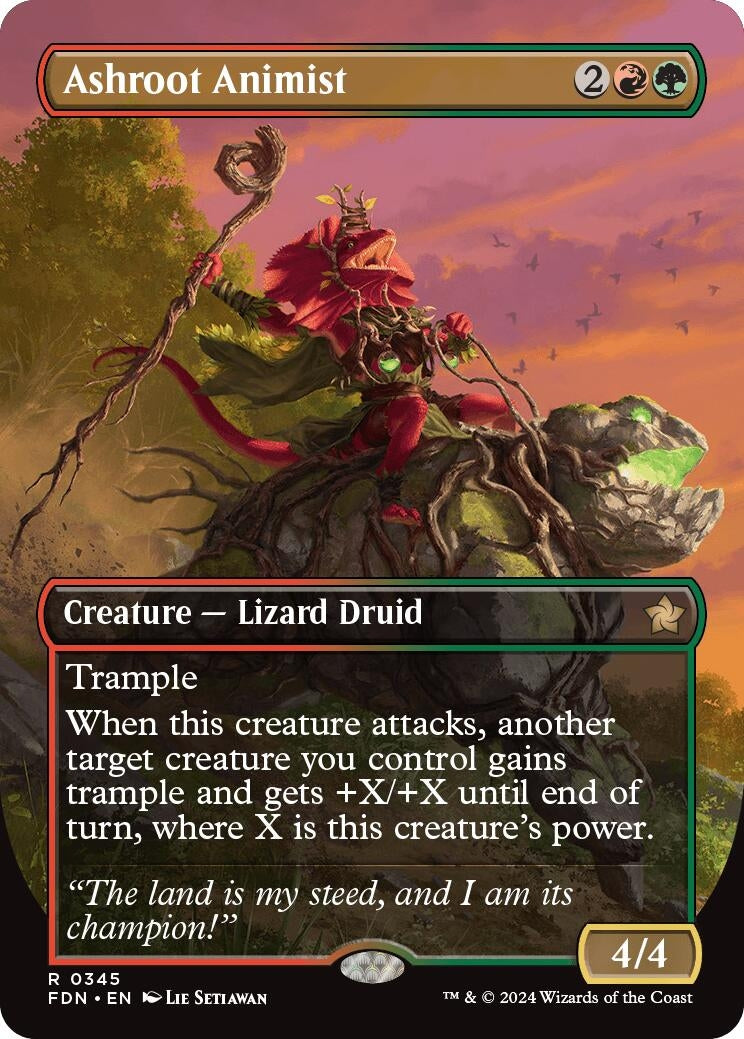 Ashroot Animist (Borderless) (345) [FDN] - MTG Single