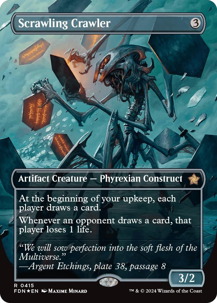 Scrawling Crawler (Borderless) (Mana Foil) (415) [FDN] - MTG Single