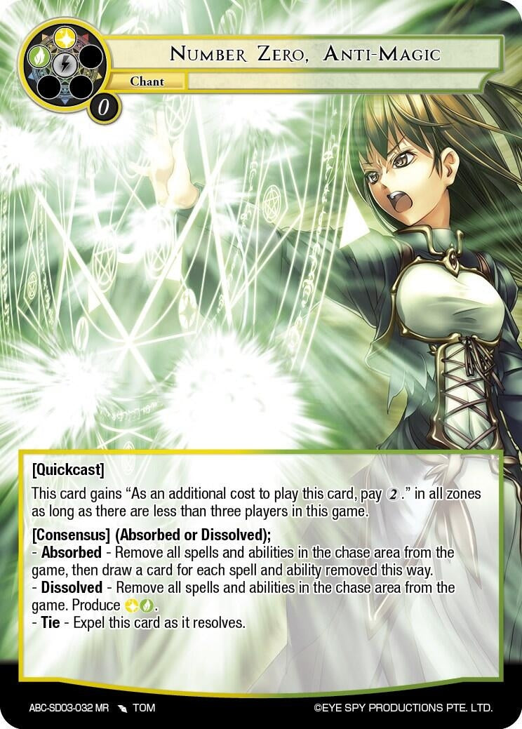 Number Zero Anti-Magic (3032) [ABC-SD] - Force of Will Single