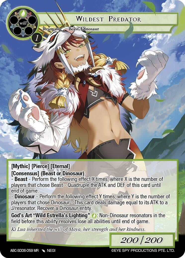 Wildest Predator (6059) [ABC-SD] - Force of Will Single