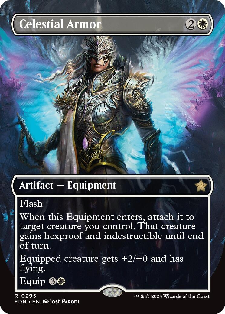 Celestial Armor (Borderless) (295) [FDN] - MTG Single
