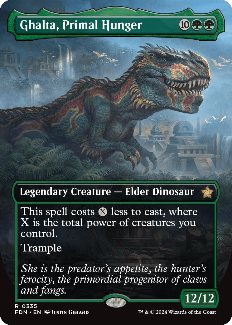 Ghalta Primal Hunger (Borderless) (335) [FDN] - MTG Single