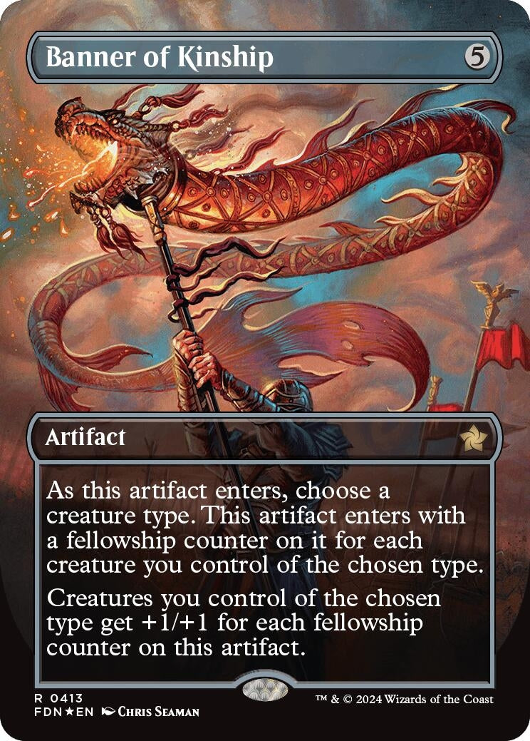 Banner of Kinship (Borderless) (Mana Foil) (413) [FDN] - MTG Single