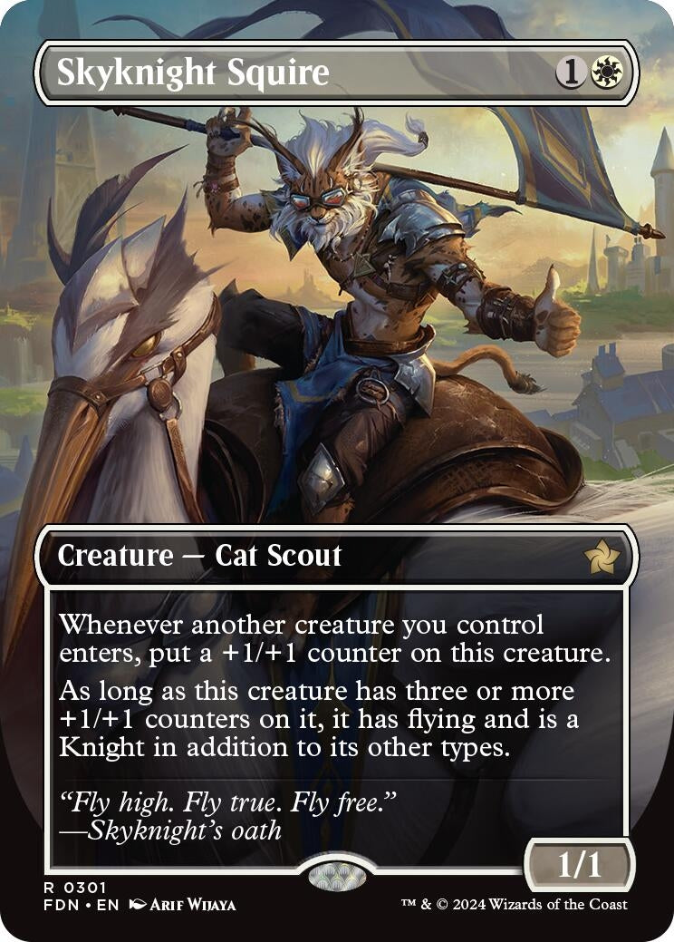 Skyknight Squire (Borderless) (301) [FDN] - MTG Single