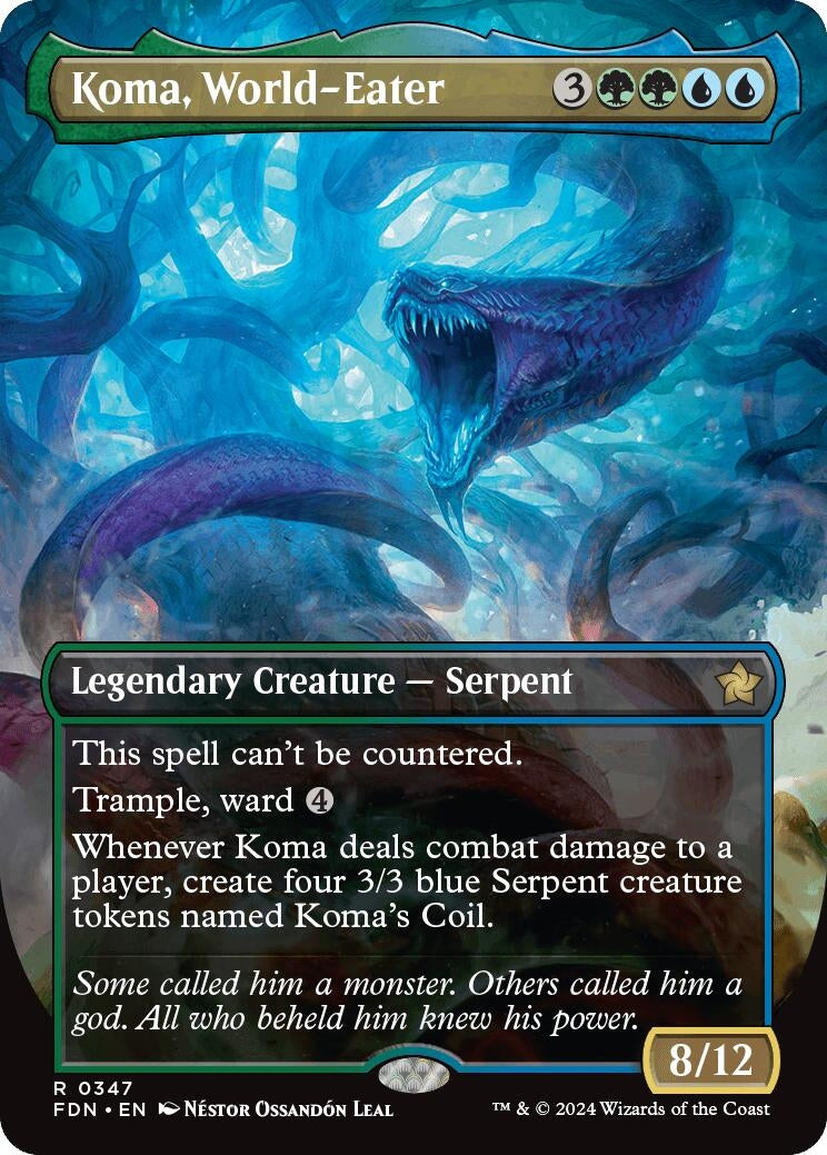 Koma World-Eater (Borderless) (347) [FDN] - MTG Single