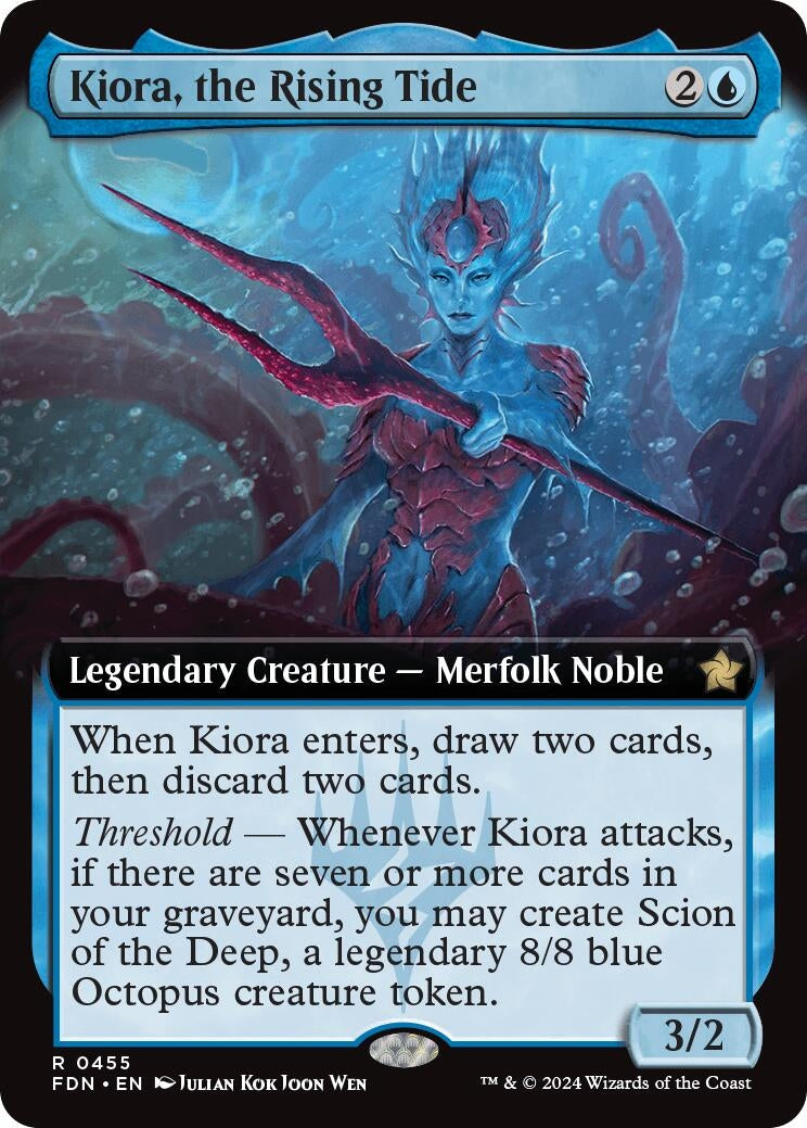 Kiora the Rising Tide (Extended Art) (455) [FDN] - MTG Single