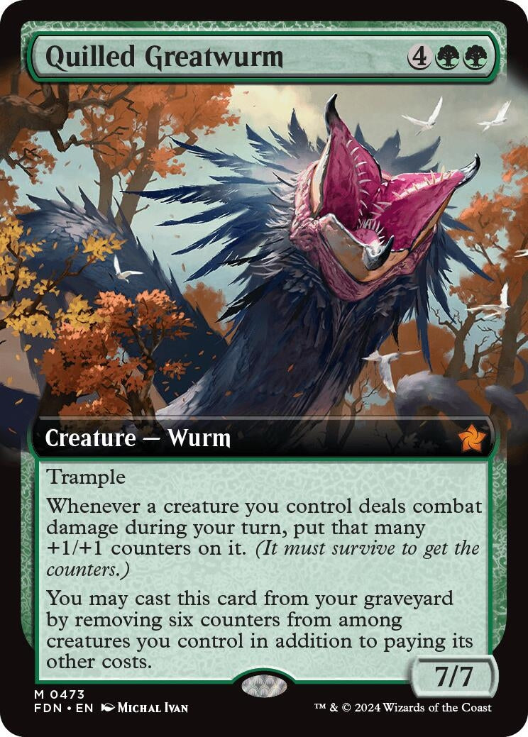 Quilled Greatwurm (Extended Art) (473) [FDN] - MTG Single