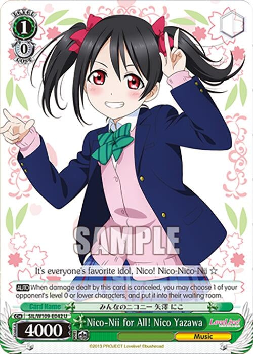 Nico-Nii for All! Nico Yazawa (109042) [SIF] - Weiss Schwarz Single