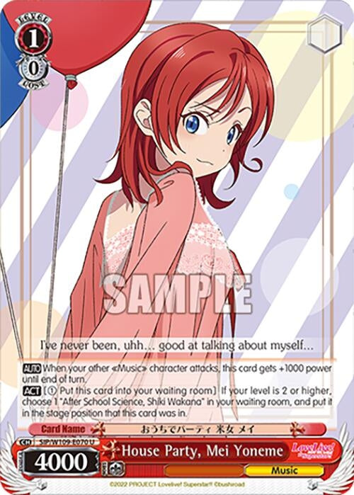 House Party Mei Yoneme (109070) [SIF] - Weiss Schwarz Single