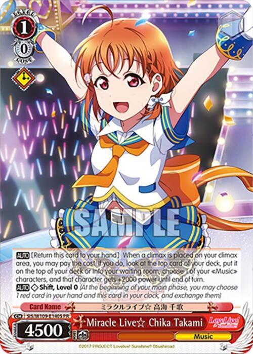 Miracle Live Chika Takami (PR) (Foil) (109140) [SIF] - Weiss Schwarz Single